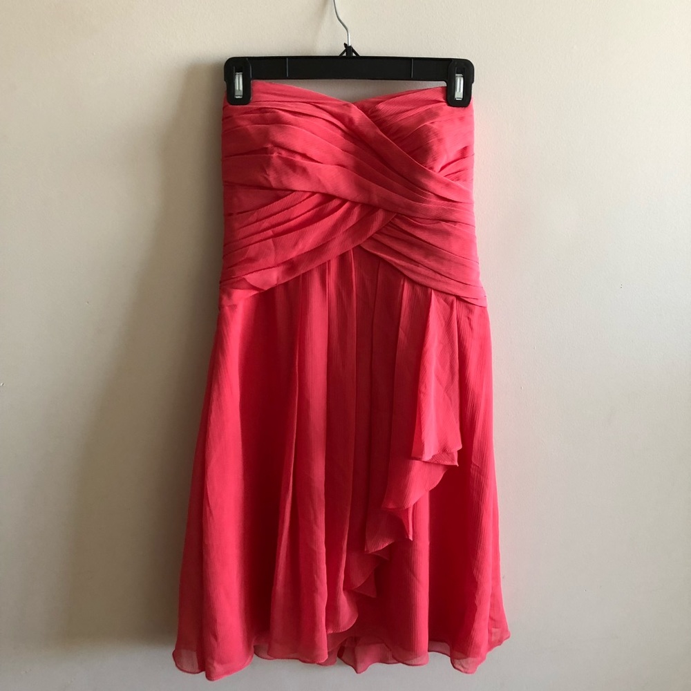 David’s Bridal Short Strapless Chiffon Dress